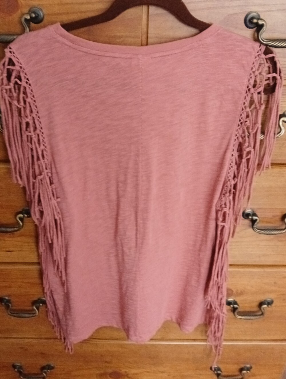Tokyo Darling Dusty Rose Fringe Tank Top Size: Large - Picture 4 of 7